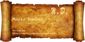 Maitz Dániel névjegykártya